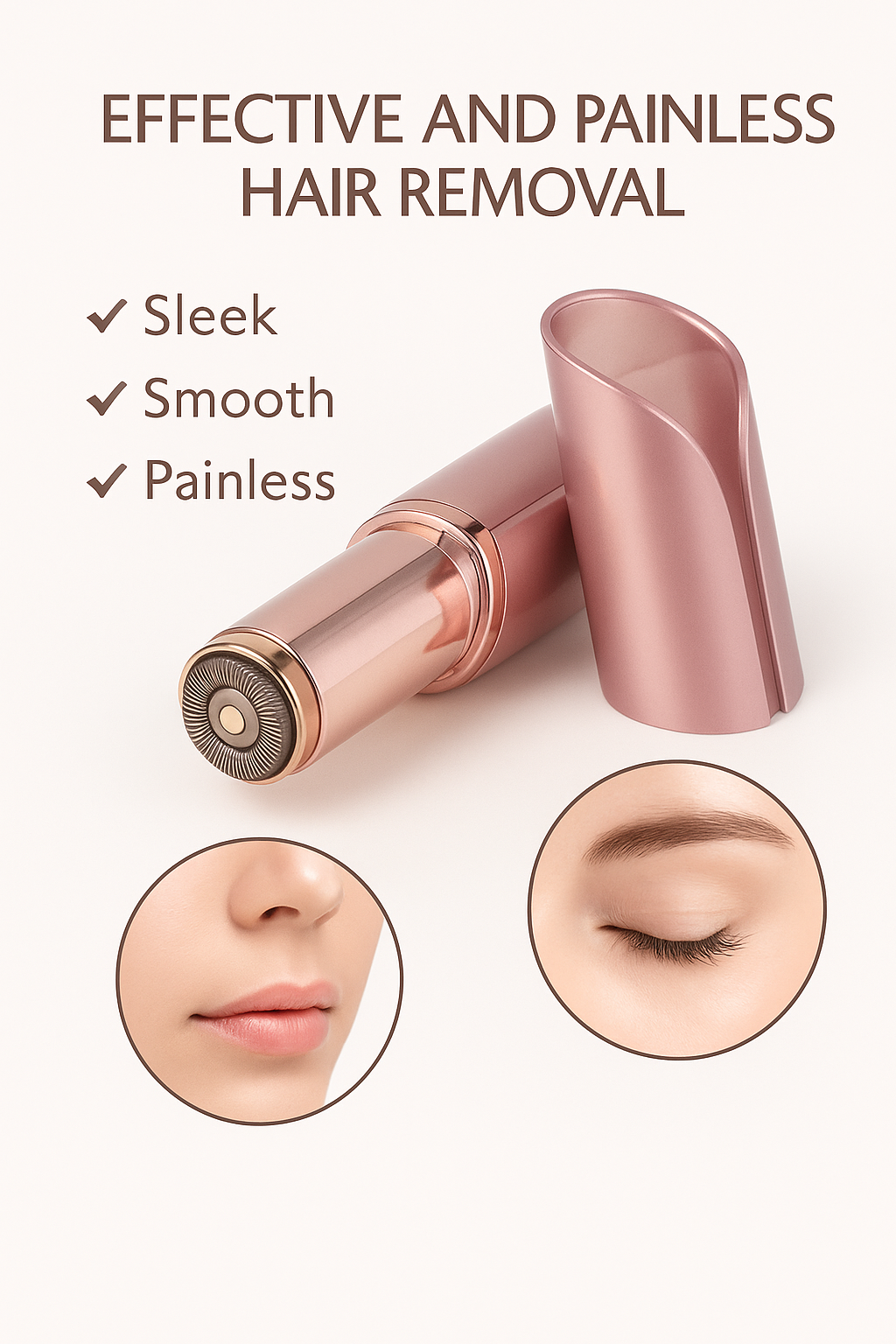 Rechargeable Flawless Facial Hair Remover – Painless & Gentle for Women