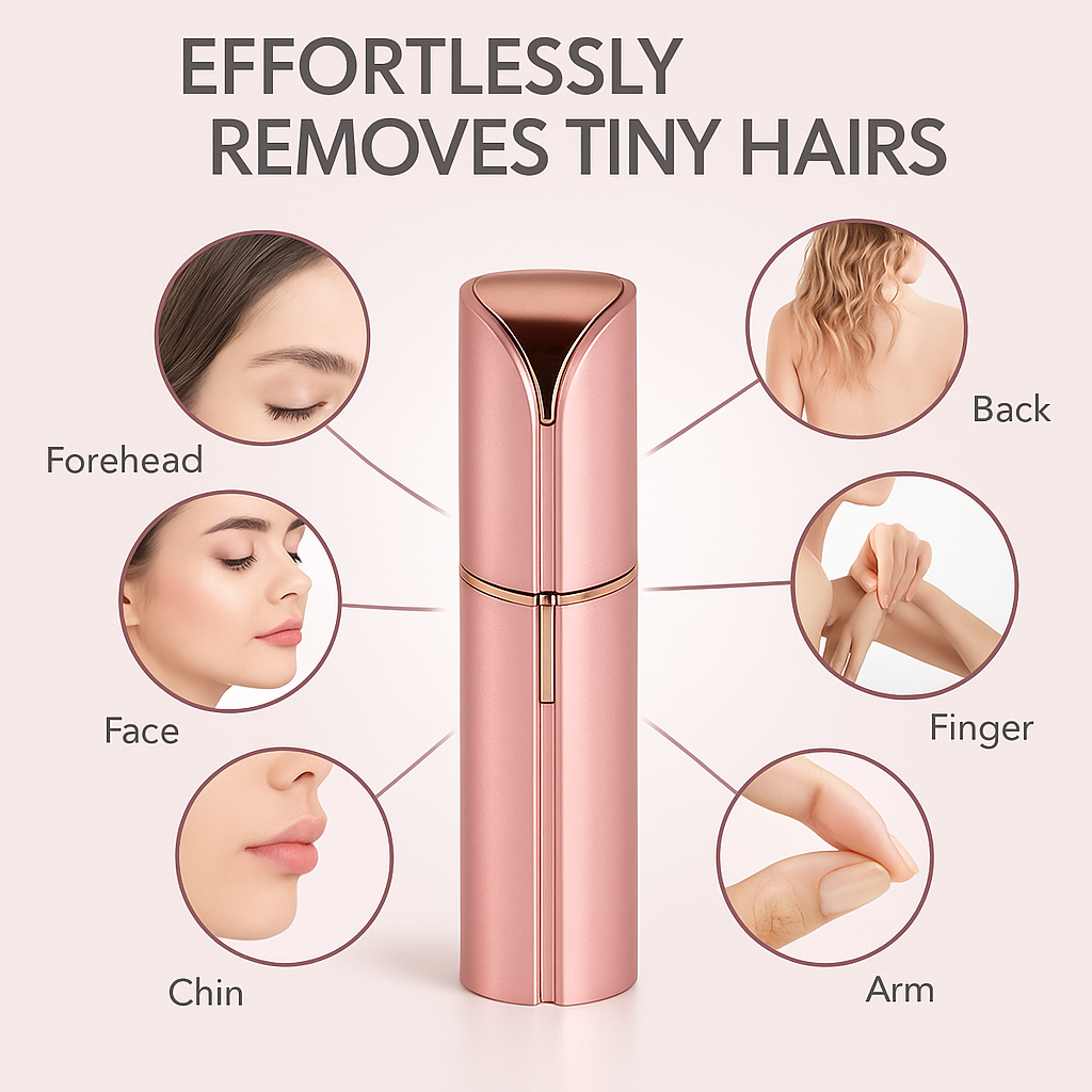 Rechargeable Flawless Facial Hair Remover – Painless & Gentle for Women